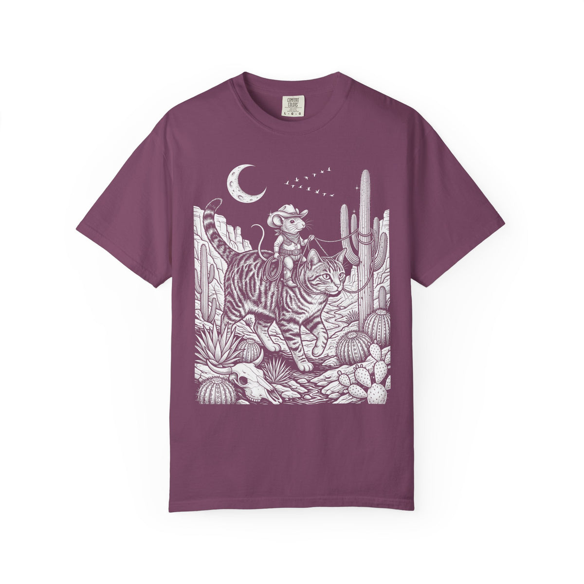 Cowboy Mouse Rodeo Classic Tee | Western Desert | Tabby Cat