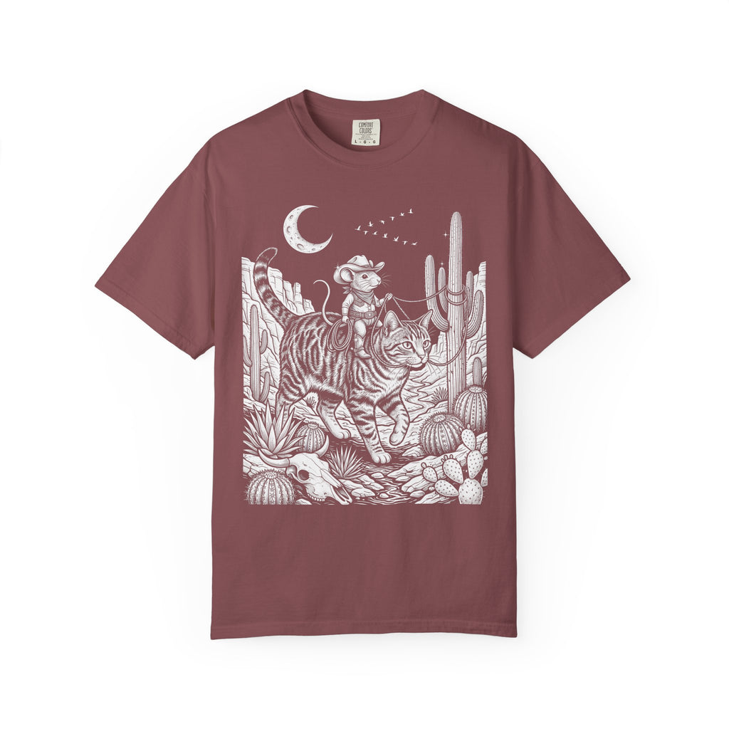 Cowboy Mouse Rodeo Classic Tee | Western Desert | Tabby Cat