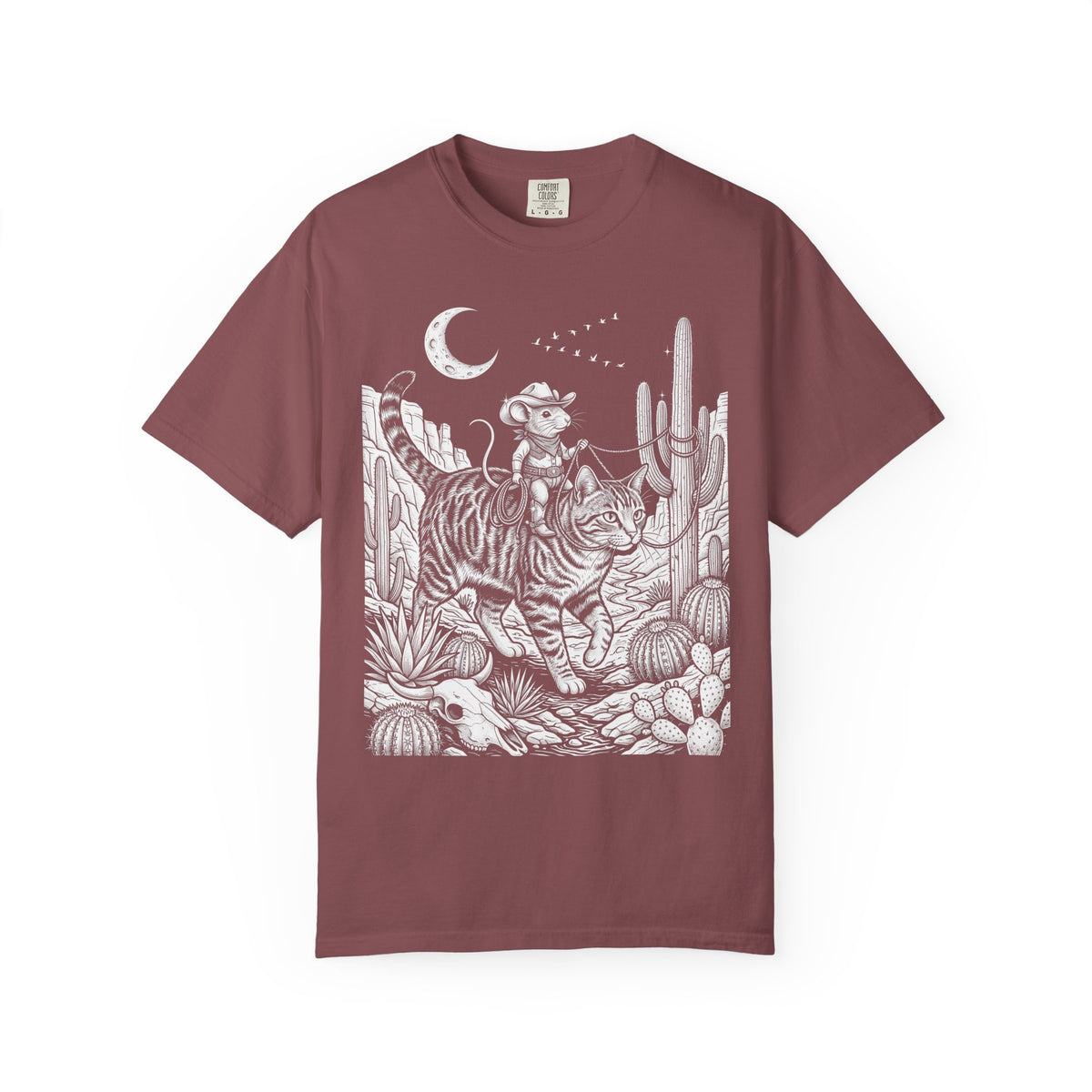 Cowboy Mouse Rodeo Classic Tee | Western Desert | Tabby Cat
