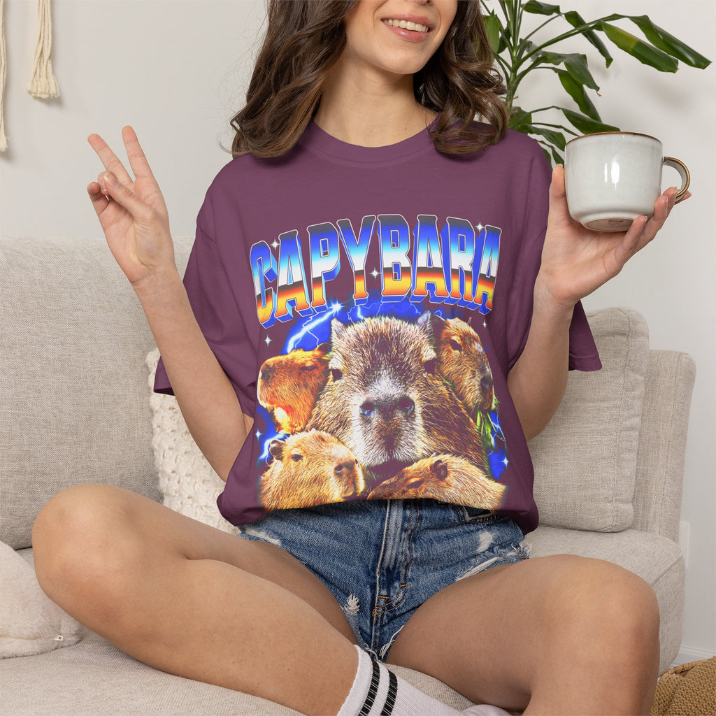 Capybara Lightning Classic Tee | 90s Retro | Animal Gift