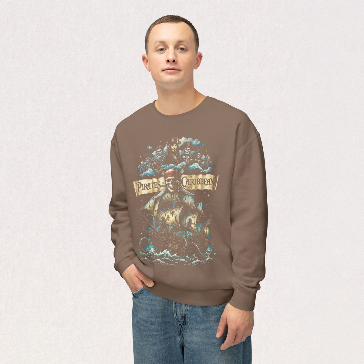 Pirates of the Caribean Skull Ship Crewneck Sweatshirt