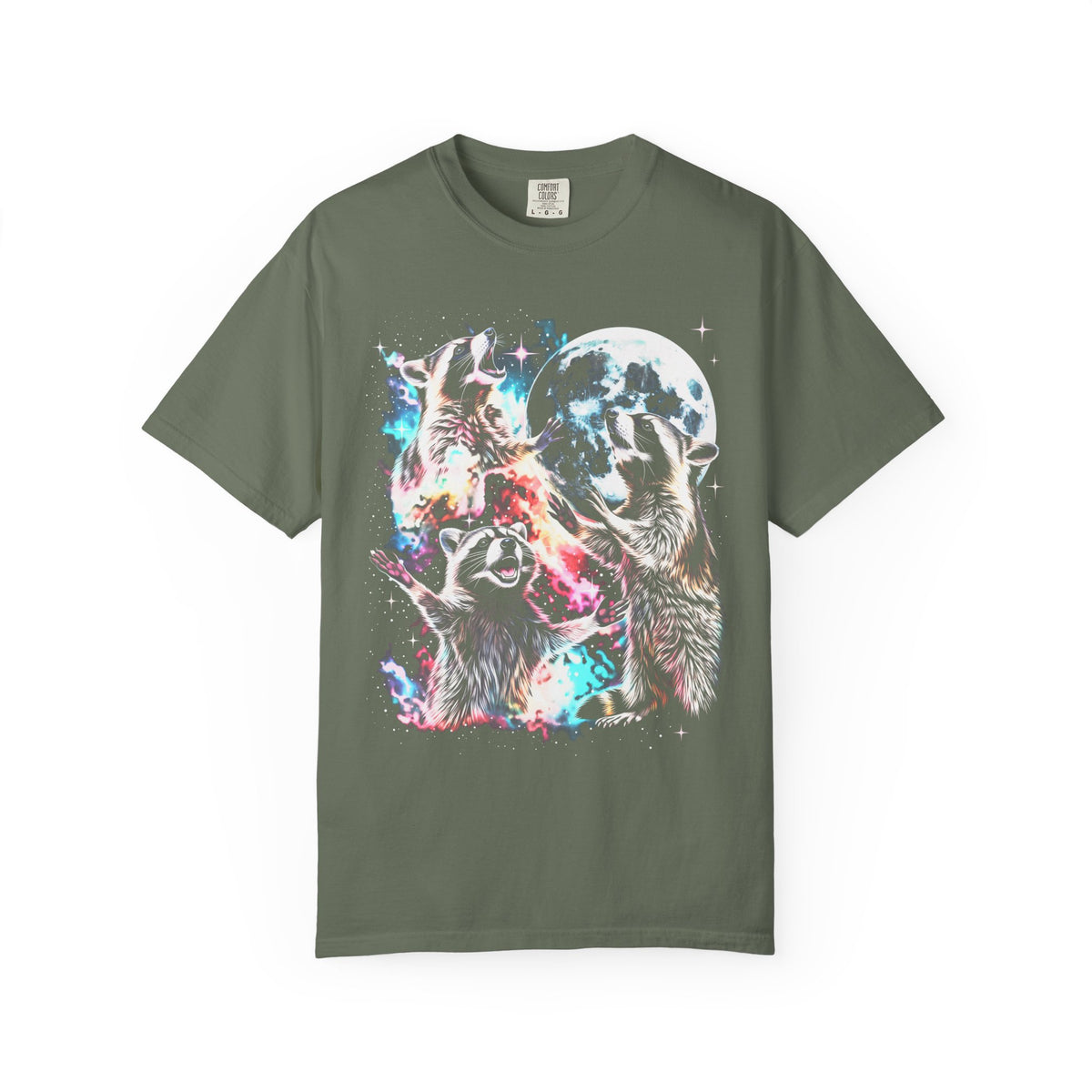 Space Raccoon Moon Classic Tee | Vintage Retro | Sci-Fi Gift