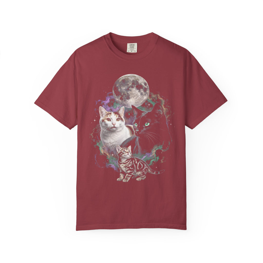Cosmic Galaxy Cats Classic Tee | Celestial Moon | Space Nebula