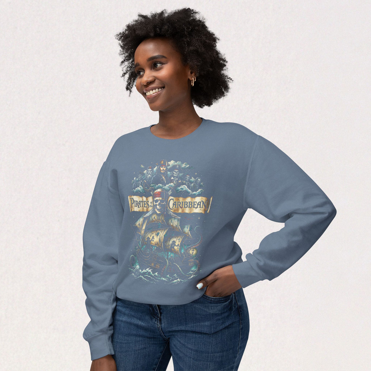 Pirates of the Caribean Skull Ship Crewneck Sweatshirt