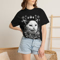 Split Face Cosmic Cat Classic Tee | Mystic Retro | Astro Art
