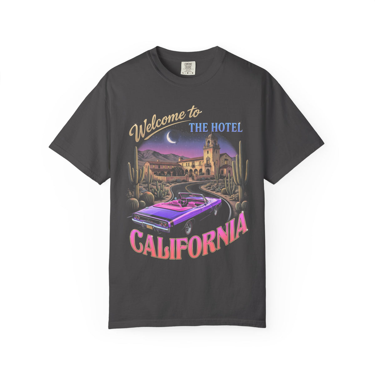 Hotel California Classic Tee | Retrowave Car | Vaporwave Art