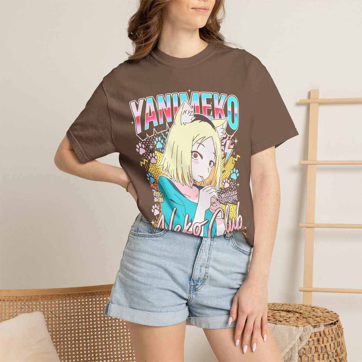 Neko Club Anime Girl Classic Tee | 1990s Vibe | Retro Gift