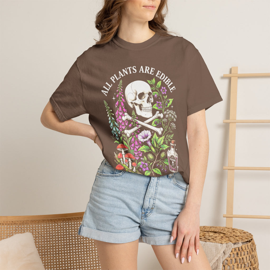All Plants Are Edible Classic Tee | Vintage Skull | Botany Gift