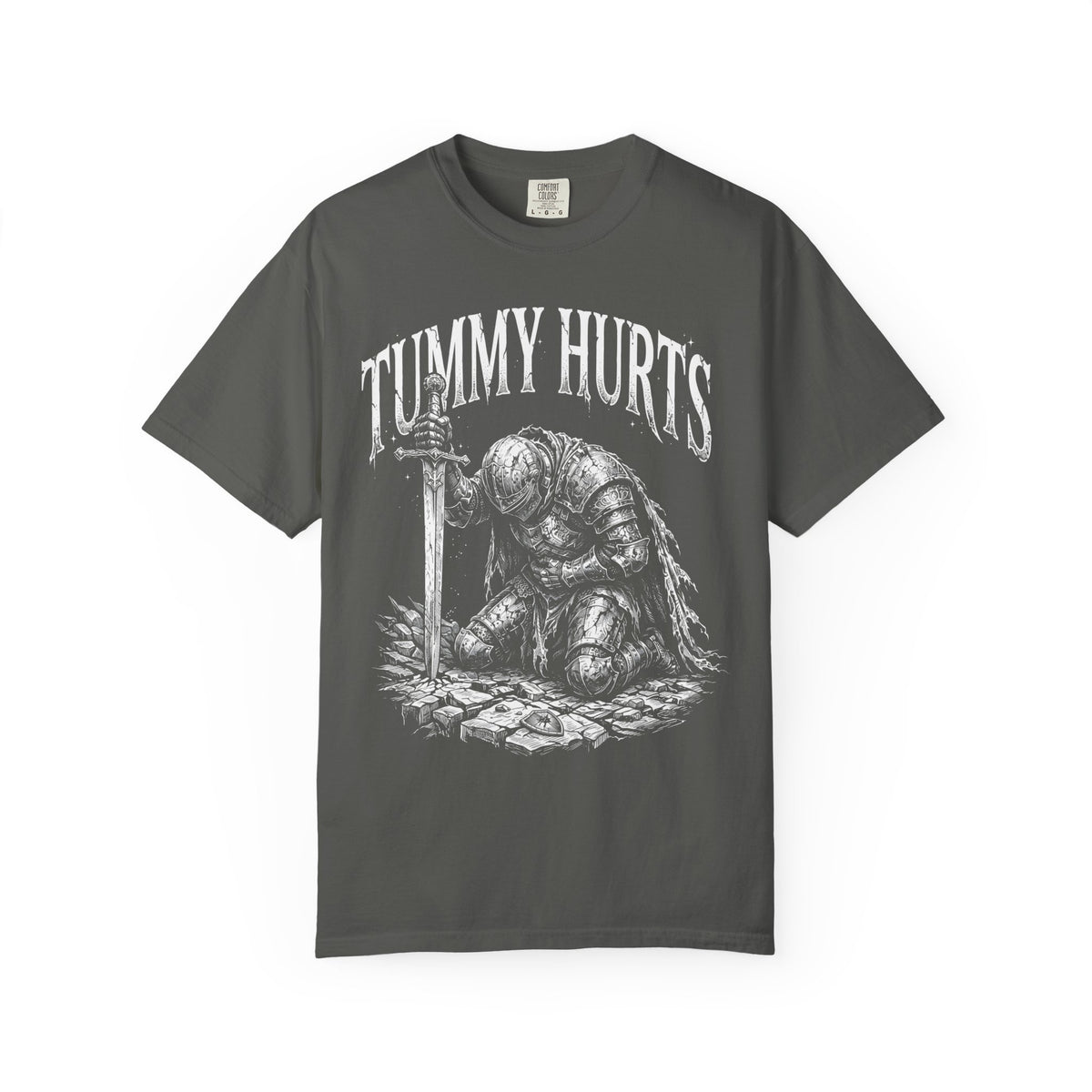 Tummy Hurts Classic Tee | Medieval Armor | Humorous Art