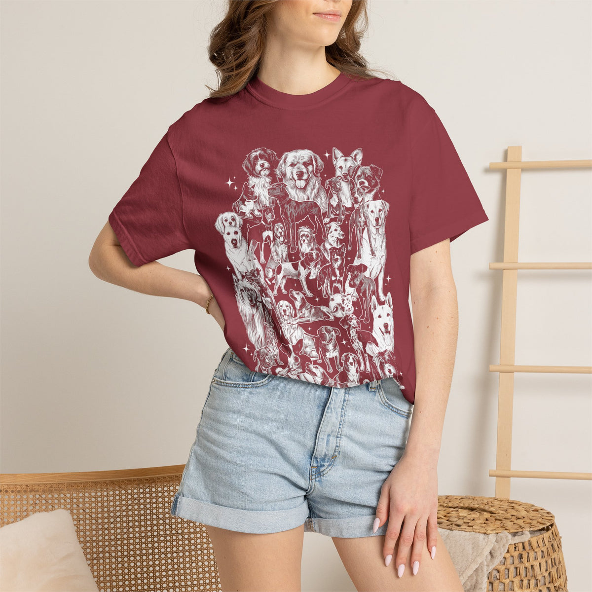 Retro Puppy Collage Classic Tee | 90s Vintage | Dog Gift