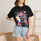 Circus Raccoon T-Shirt - Retro Carnival Animal Graphic Tee