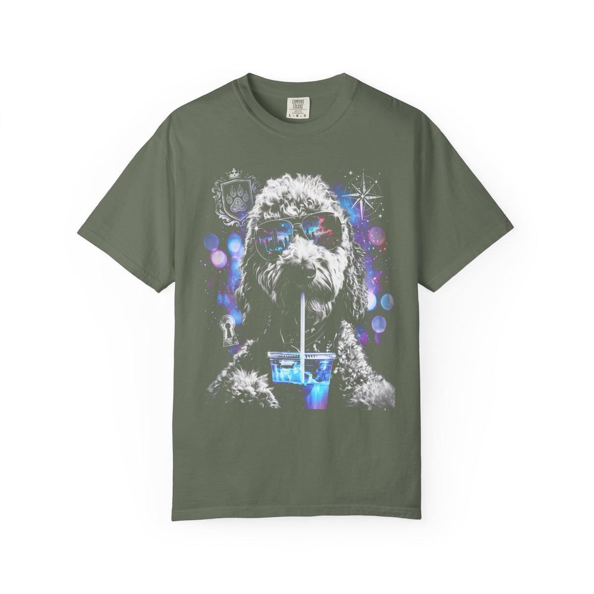 Cool Poodle Dog Classic Tee | Neon Pop Art | Sunglasses Vibe