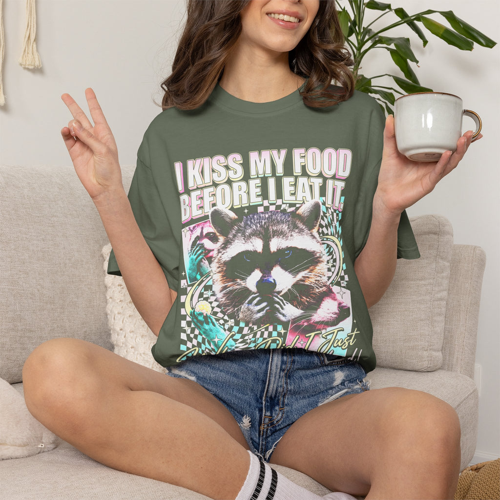I Kiss My Food Before I Eat It Classic Tee | Raccoon Meme