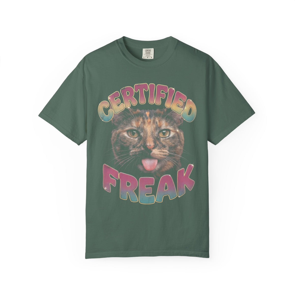 Certified Freak Cat Classic Tee | Funny Blep Mlem | Retro Art
