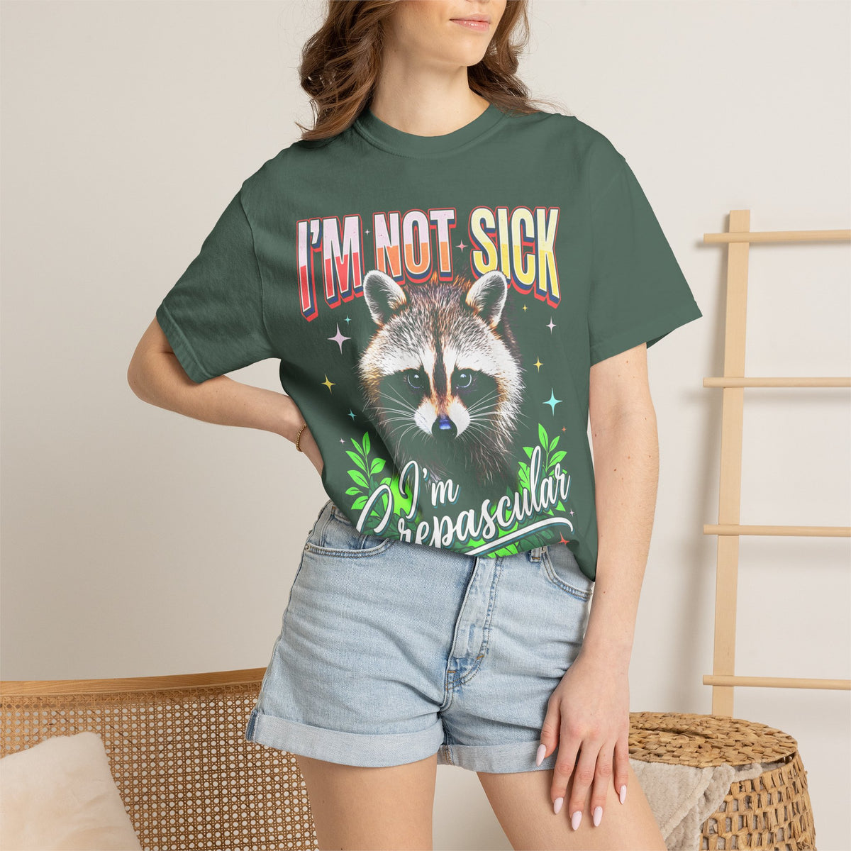 Im Not Sick Crepuscular Raccoon Classic Tee | 90s Retro Graphic