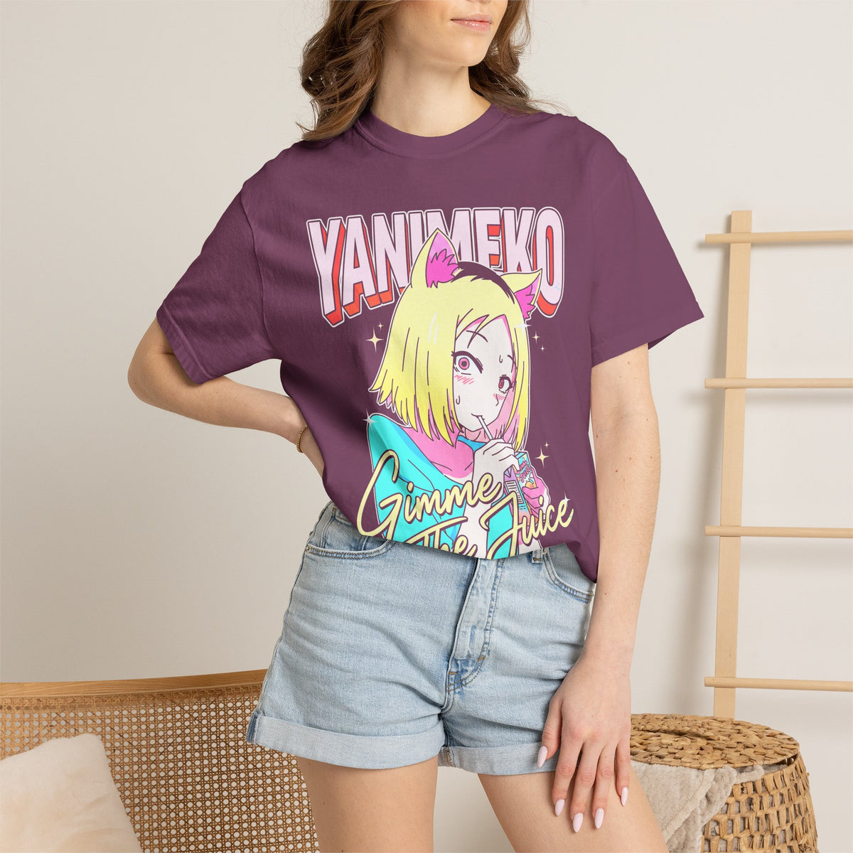 Gimme The Juice Classic Tee | Retro 90s | Anime Cat Girl