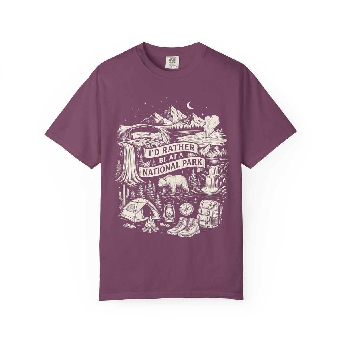 I'd Rather Be At A National Park Classic Tee | Hiking Bear Camping