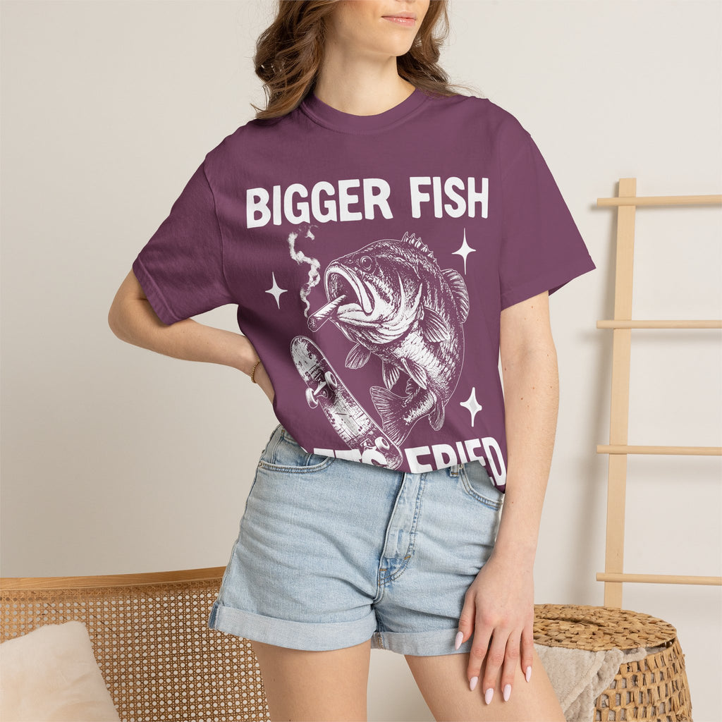 Bigger Fish Gets Fried Classic Tee | Funny Skater | Fish Meme