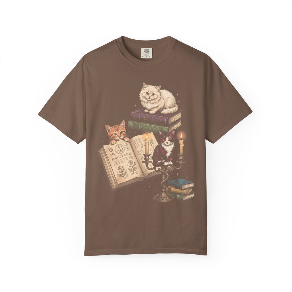 Mystical Library Cats Classic Tee | Occult Alchemy | Antique Book