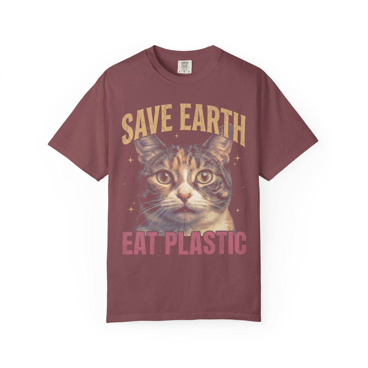 Save Earth Eat Plastic Classic Tee | Sarcastic Cat | Weird Art
