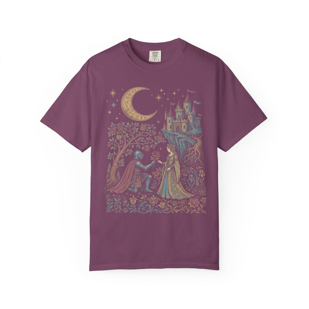 Medieval Knight And Lady Classic Tee | Vintage Romance | Castle Moon
