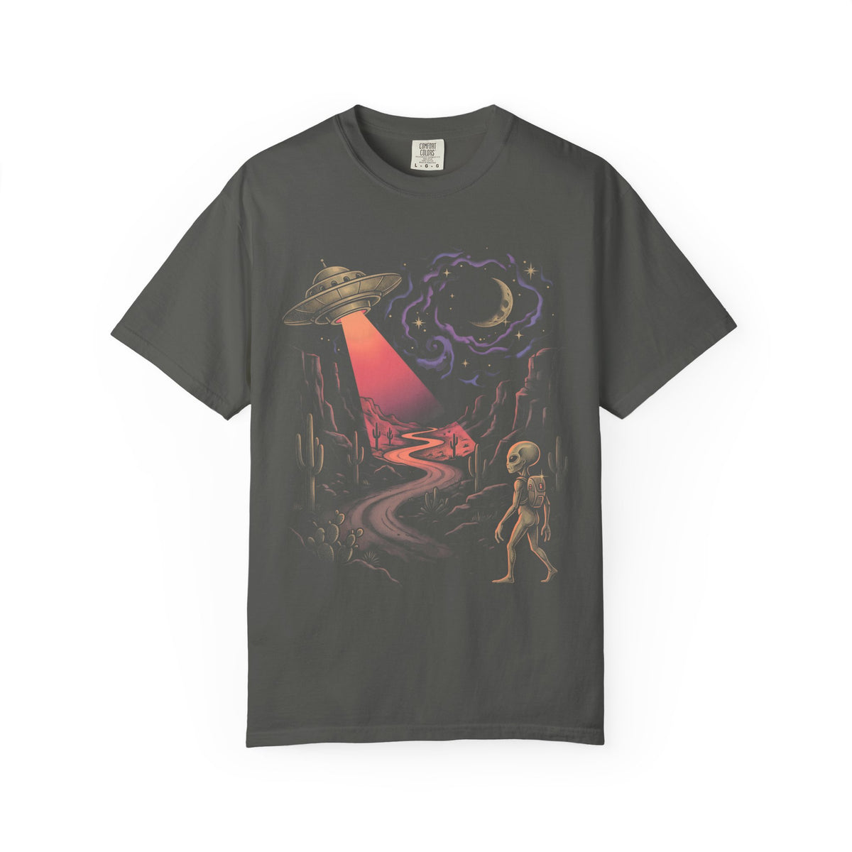 Grey Alien Abduction Classic Tee | Vintage Sci-Fi | Space Art
