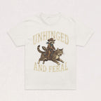 Unhinged and Feral T-Shirt — Vintage Raccoon Riding Tiger Graphic Oversized Tee