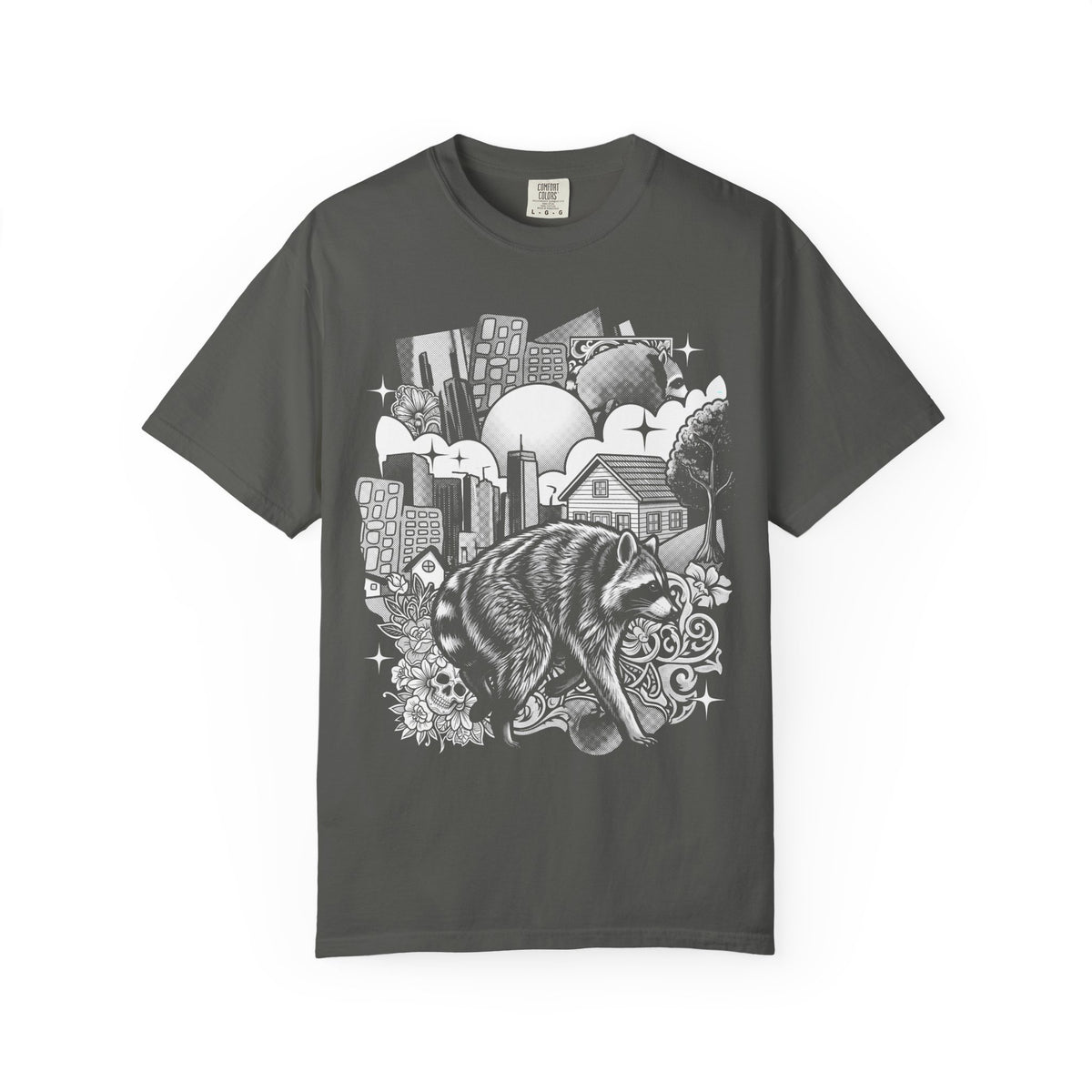 Raccoon City Skull Classic Tee | 90s Retro | Gaming Gift