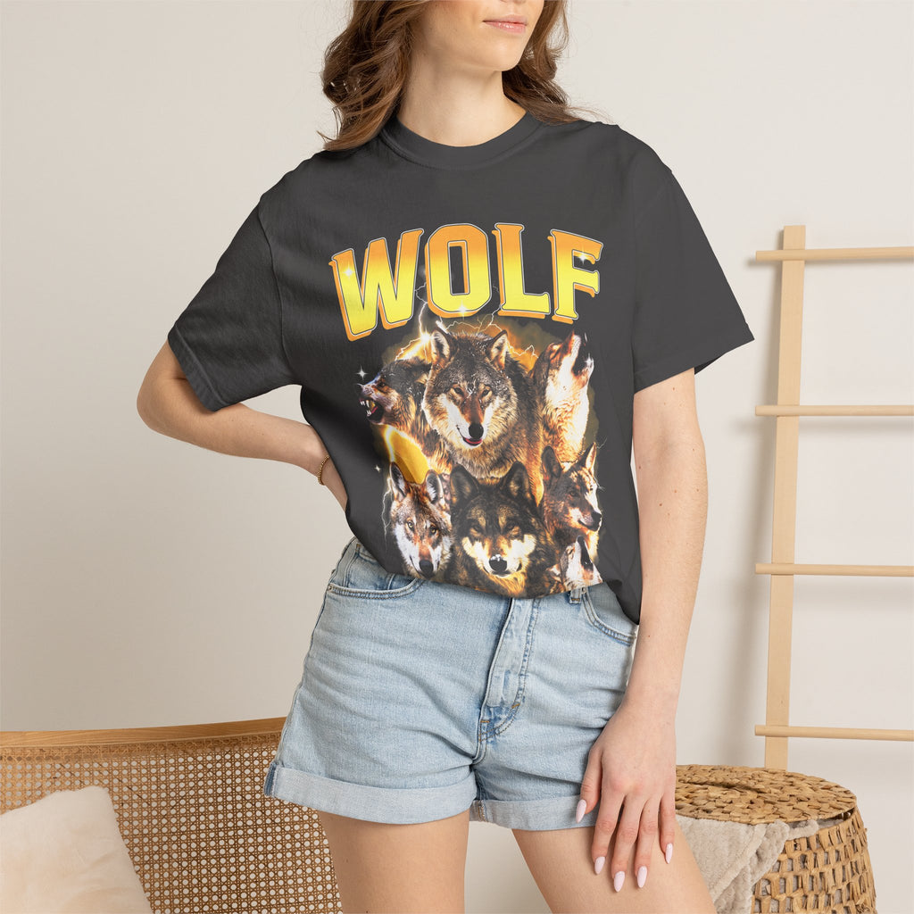 Wolf Lightning Classic Tee | Vintage 90s | Animal Lover Gift