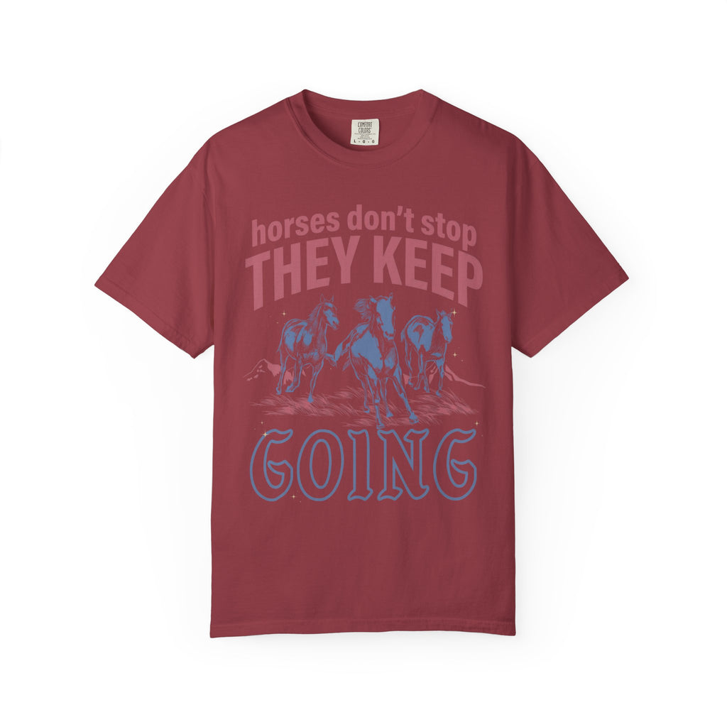 Horses Don't Stop Classic Tee | Galloping Western | Running