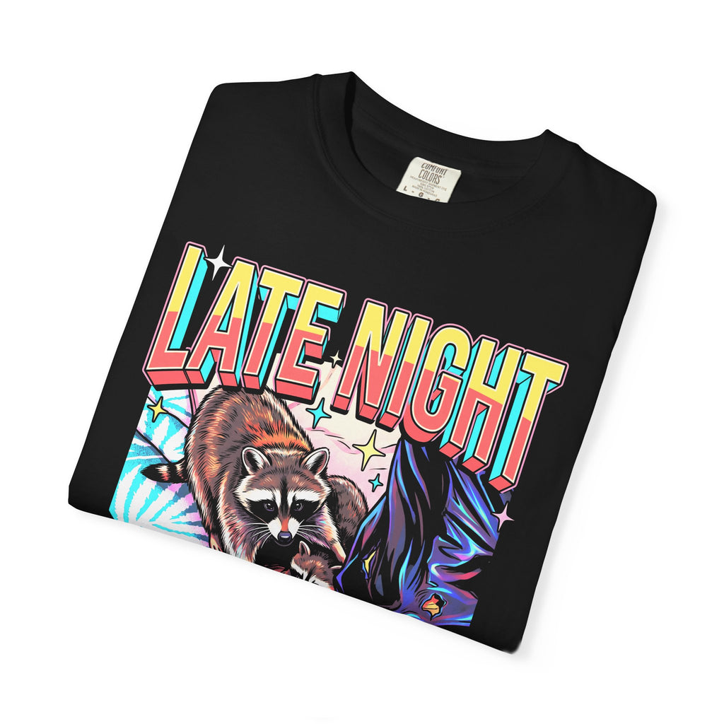 Late Night Visitor Raccoon Classic Tee | Retro Neon | Vintage