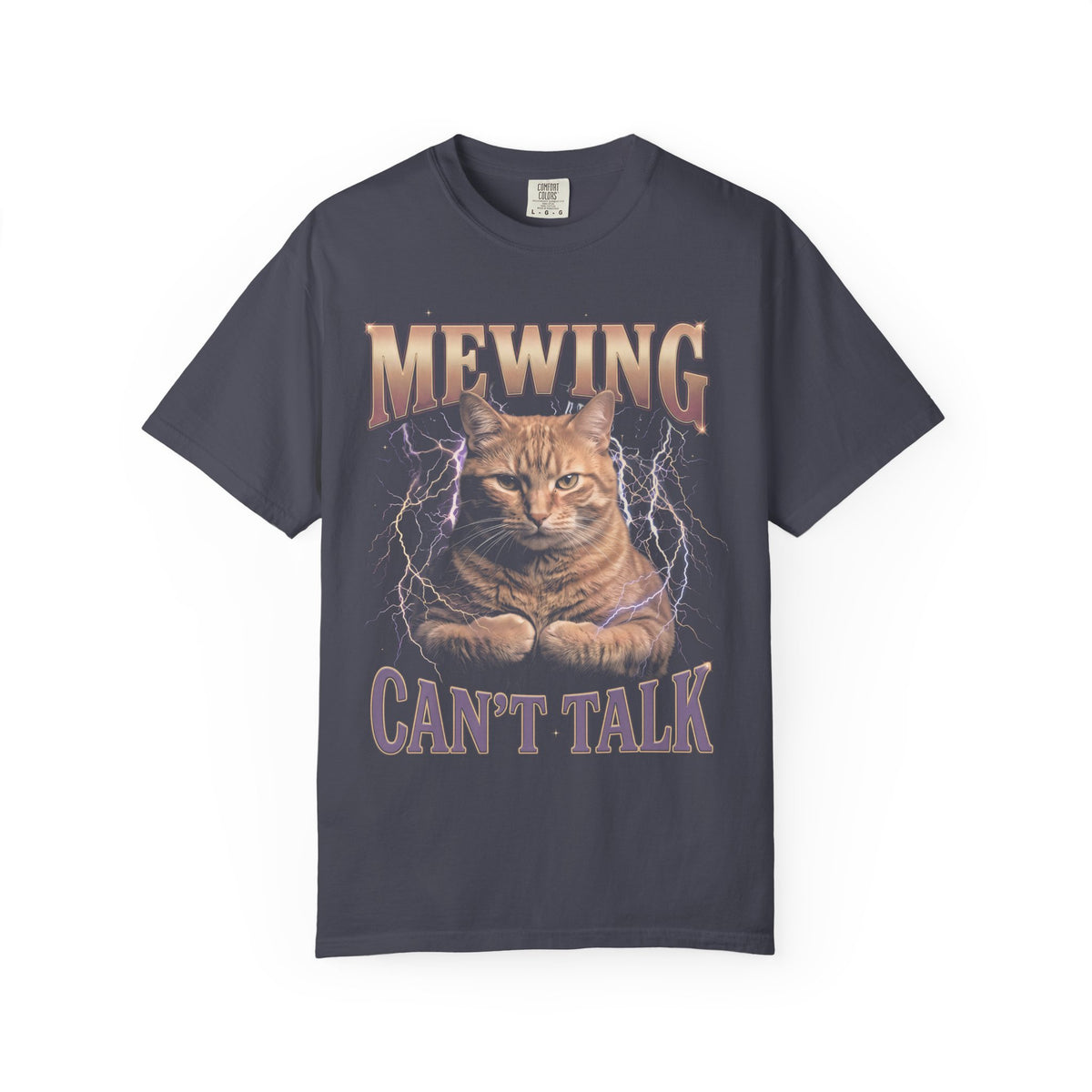 Mewing Can't Talk Classic Tee | GigaChad Feline | Muscle Lightning