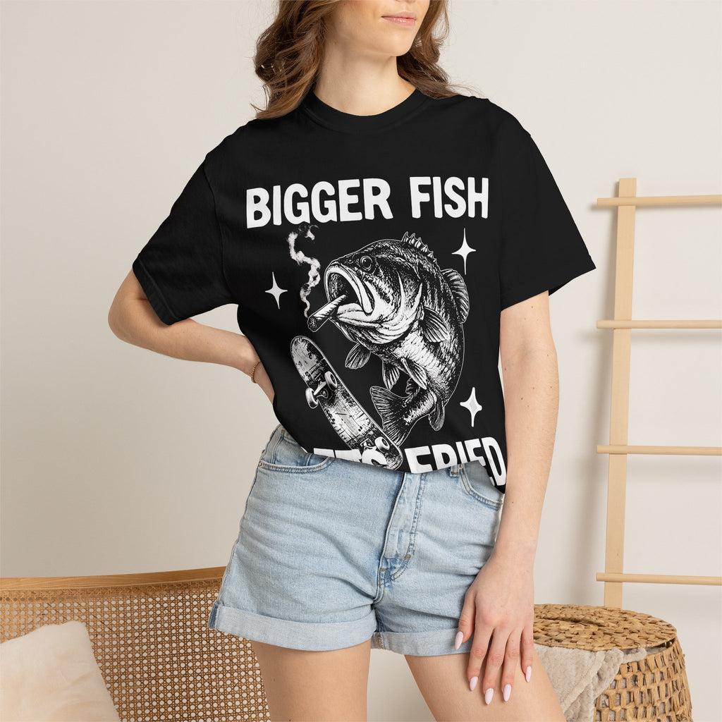 Bigger Fish Gets Fried T-Shirt - Funny Skater Fish Meme Graphic Tee