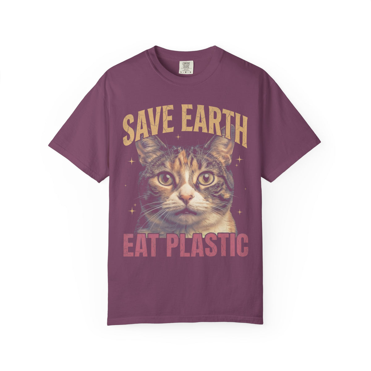 Save Earth Eat Plastic Classic Tee | Sarcastic Cat | Weird Art