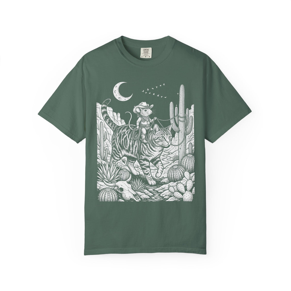 Cowboy Mouse Rodeo Classic Tee | Western Desert | Tabby Cat