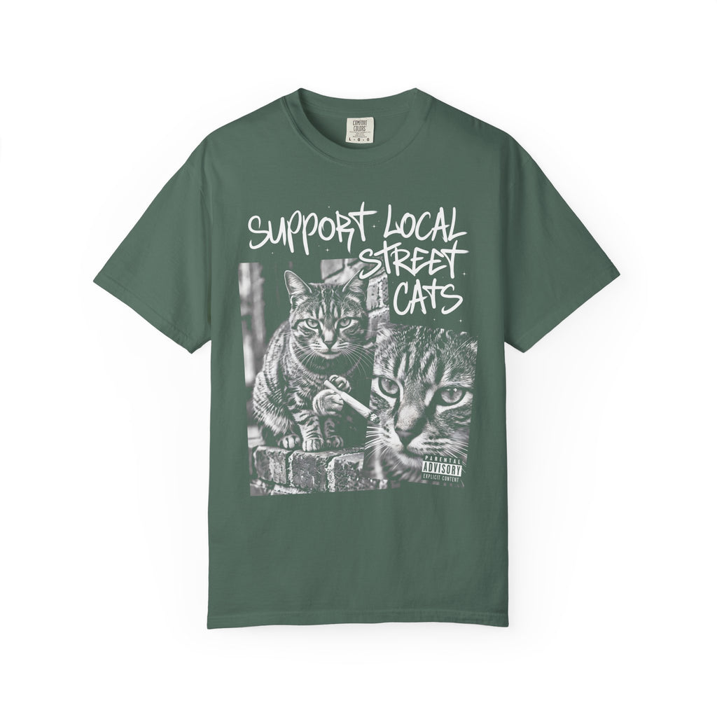 Support Local Street Cats Classic Tee | Smoking Cat Art