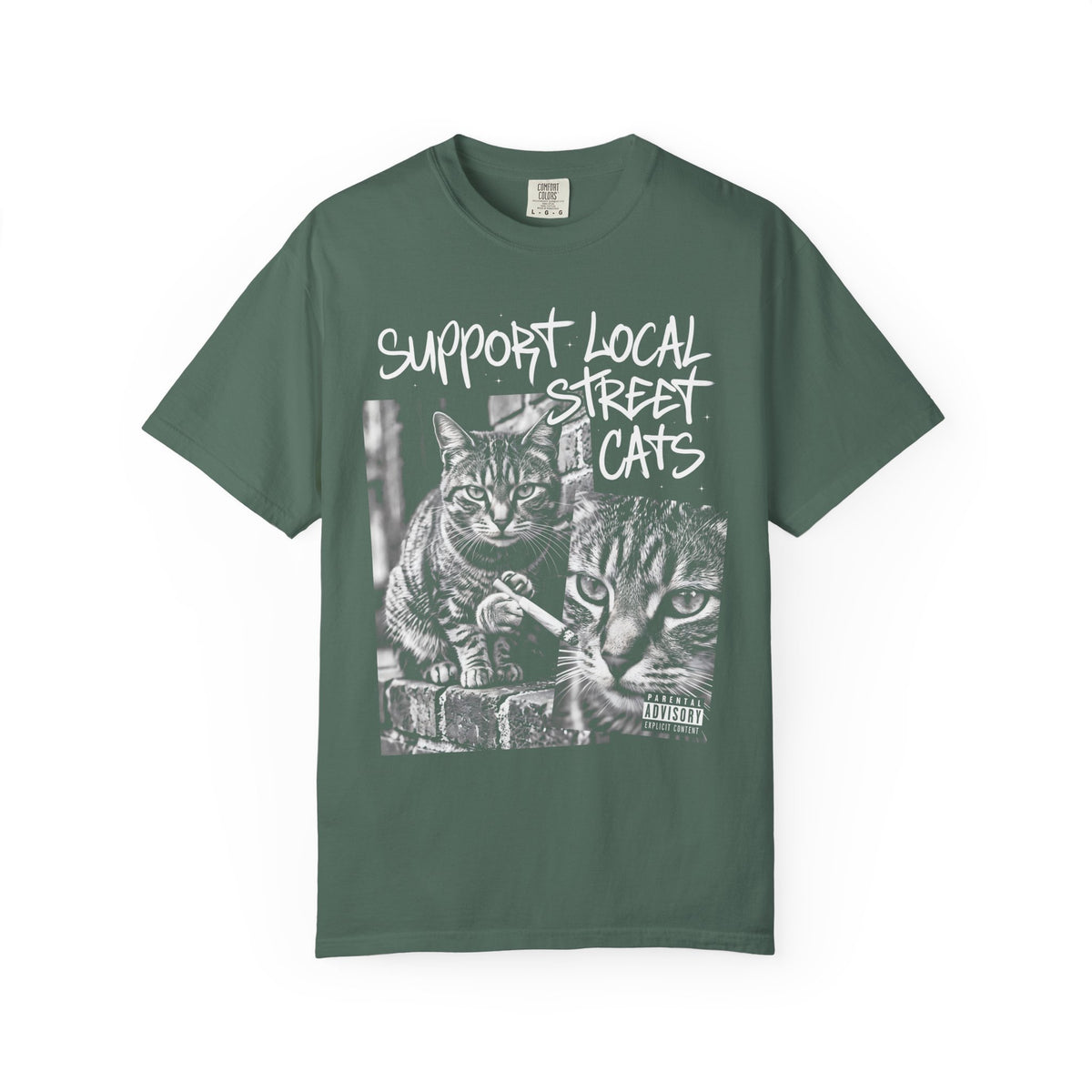 Support Local Street Cats Classic Tee | Smoking Cat Art