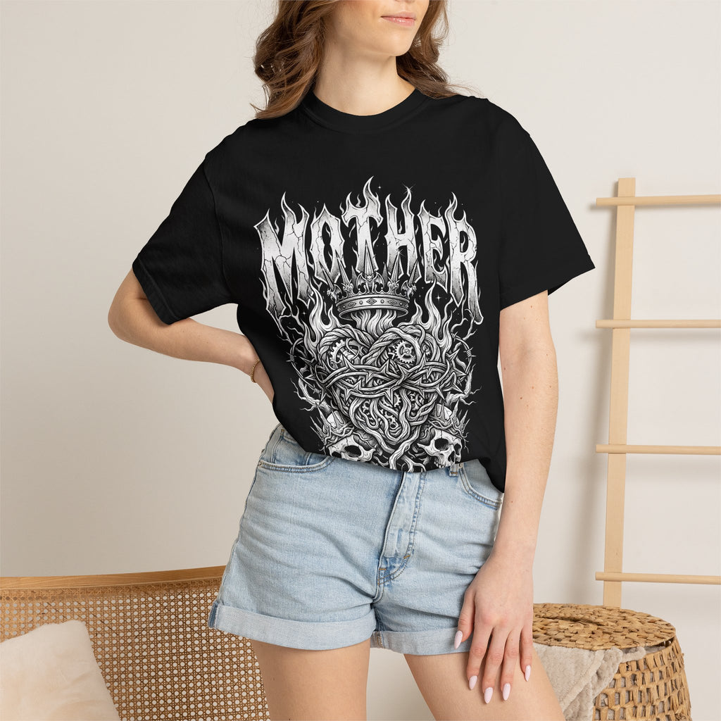 Mother Gothic Metal Classic Tee | Clockwork Heart | Skulls Flames