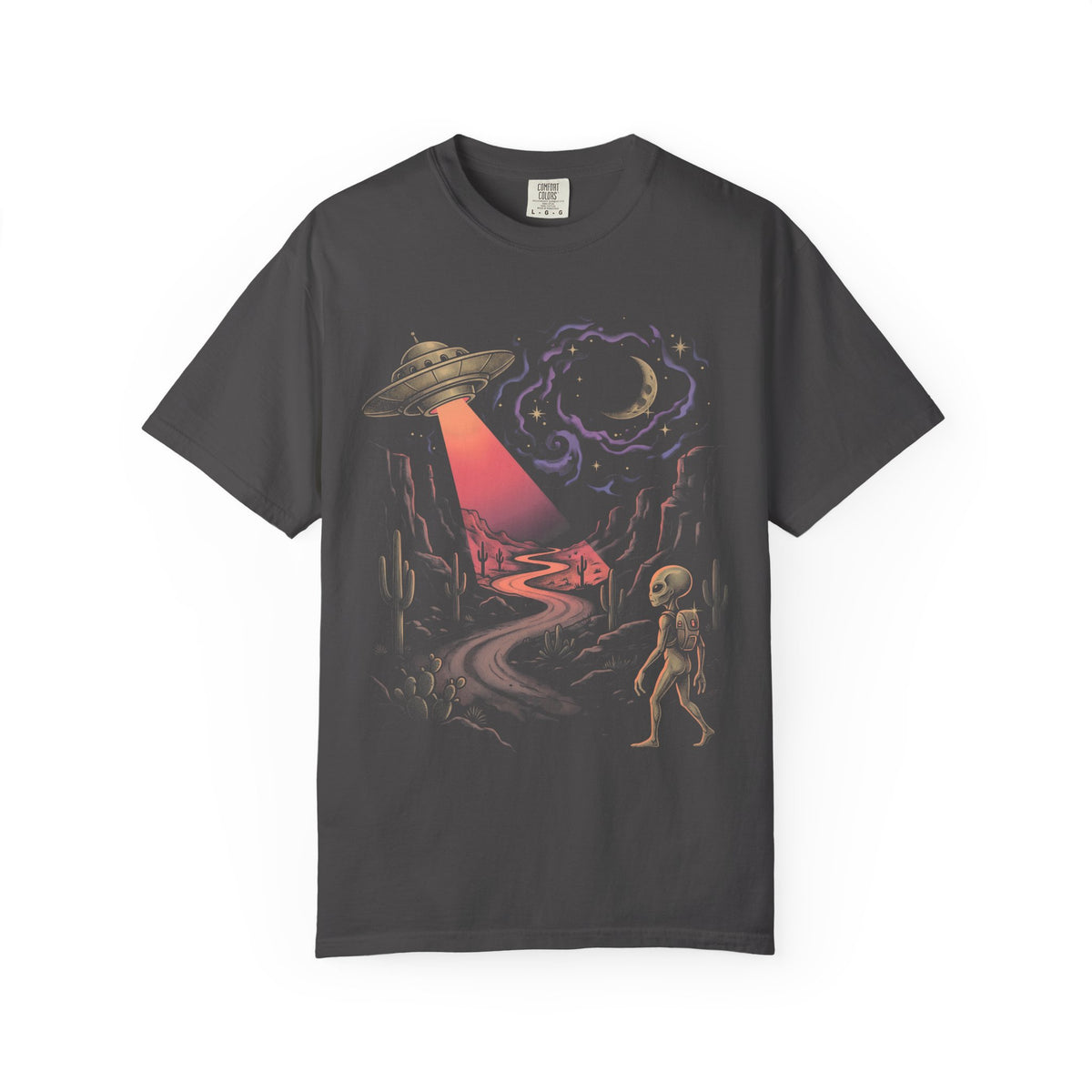 Grey Alien Abduction Classic Tee | Vintage Sci-Fi | Space Art