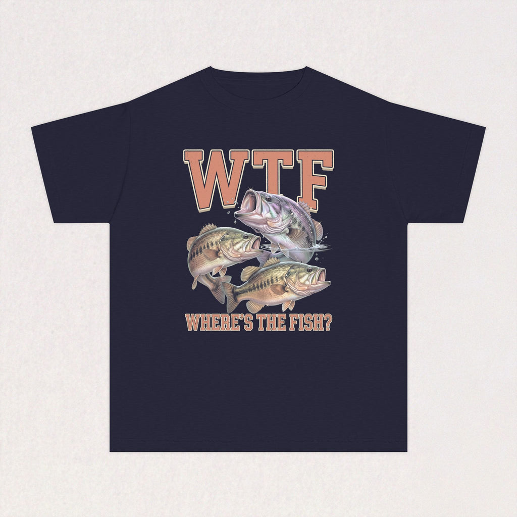 WTF (Where's The Fish?) Youth Fishing Kids Tee