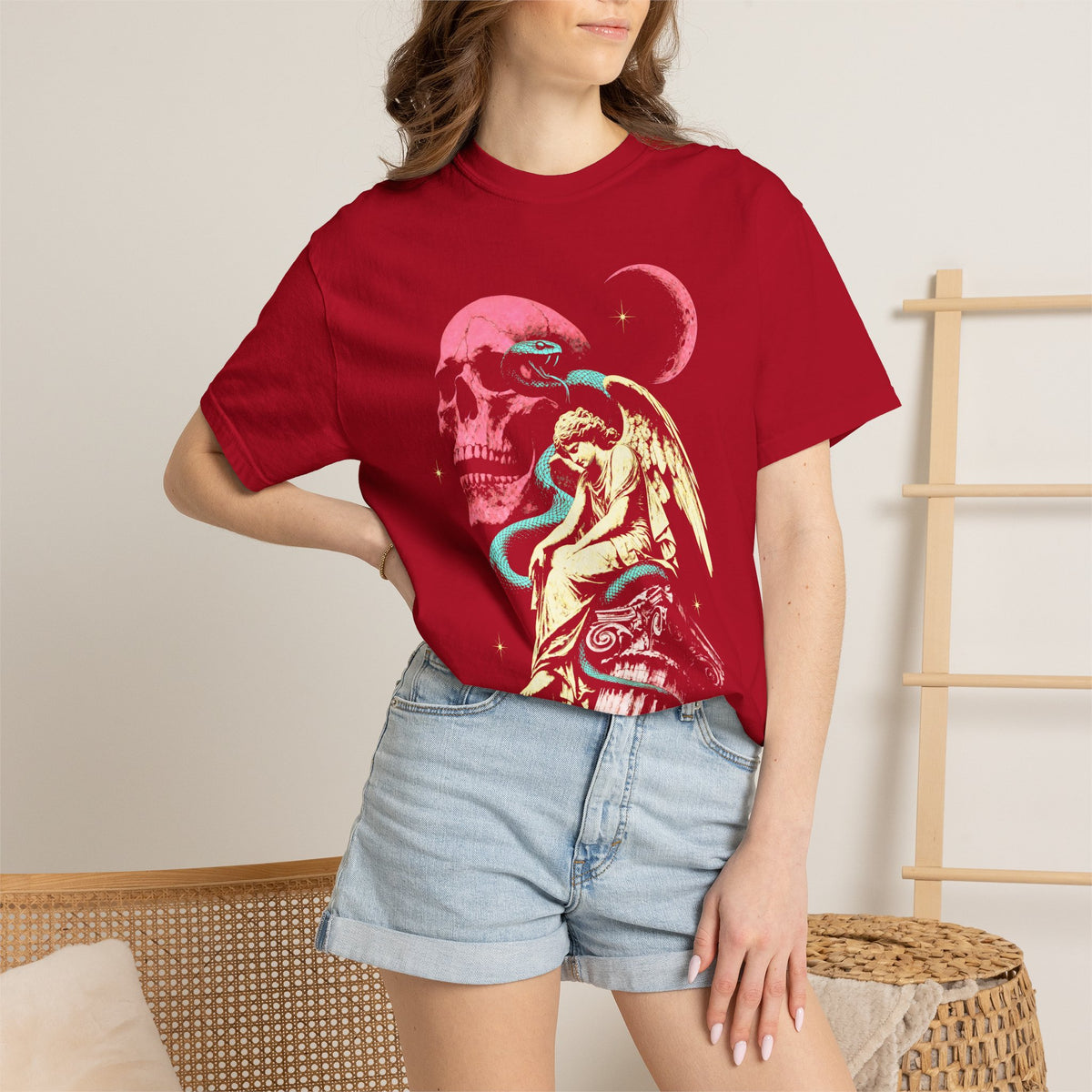 Skull Snake Angel Classic Tee | Retro Gothic | Vintage Gift