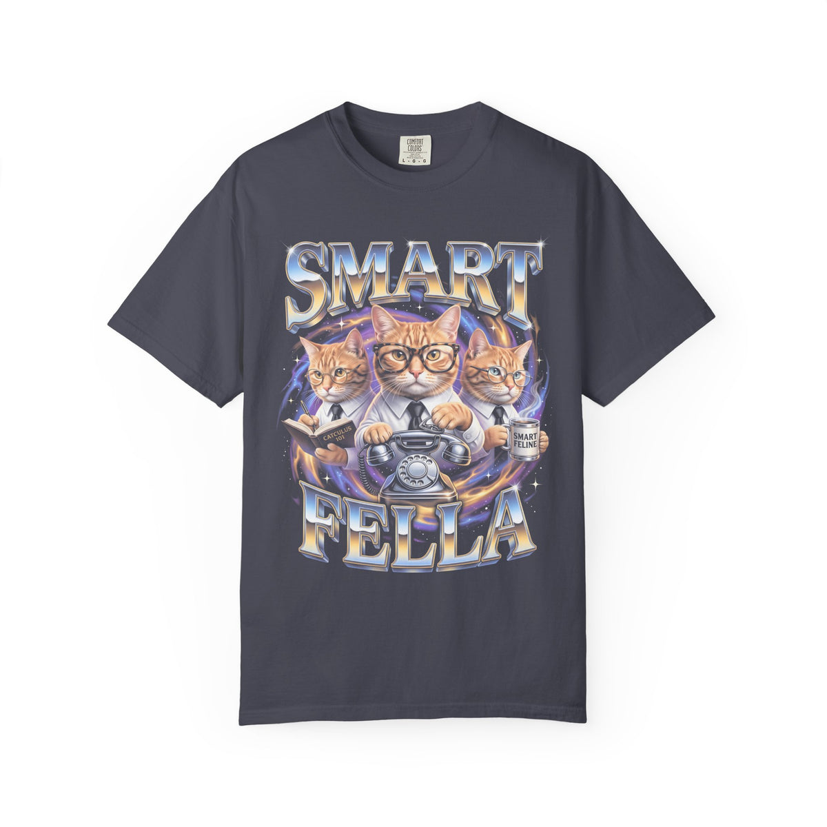 SMART FELLA Classic Tee | Catculus 101 | Cosmic Galaxy Cats