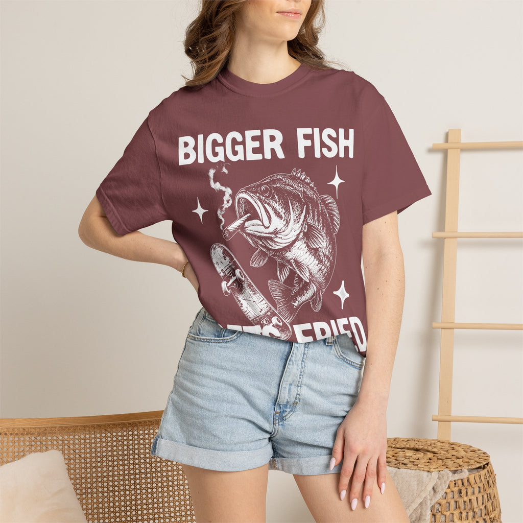 Bigger Fish Gets Fried Classic Tee | Funny Skater | Fish Meme