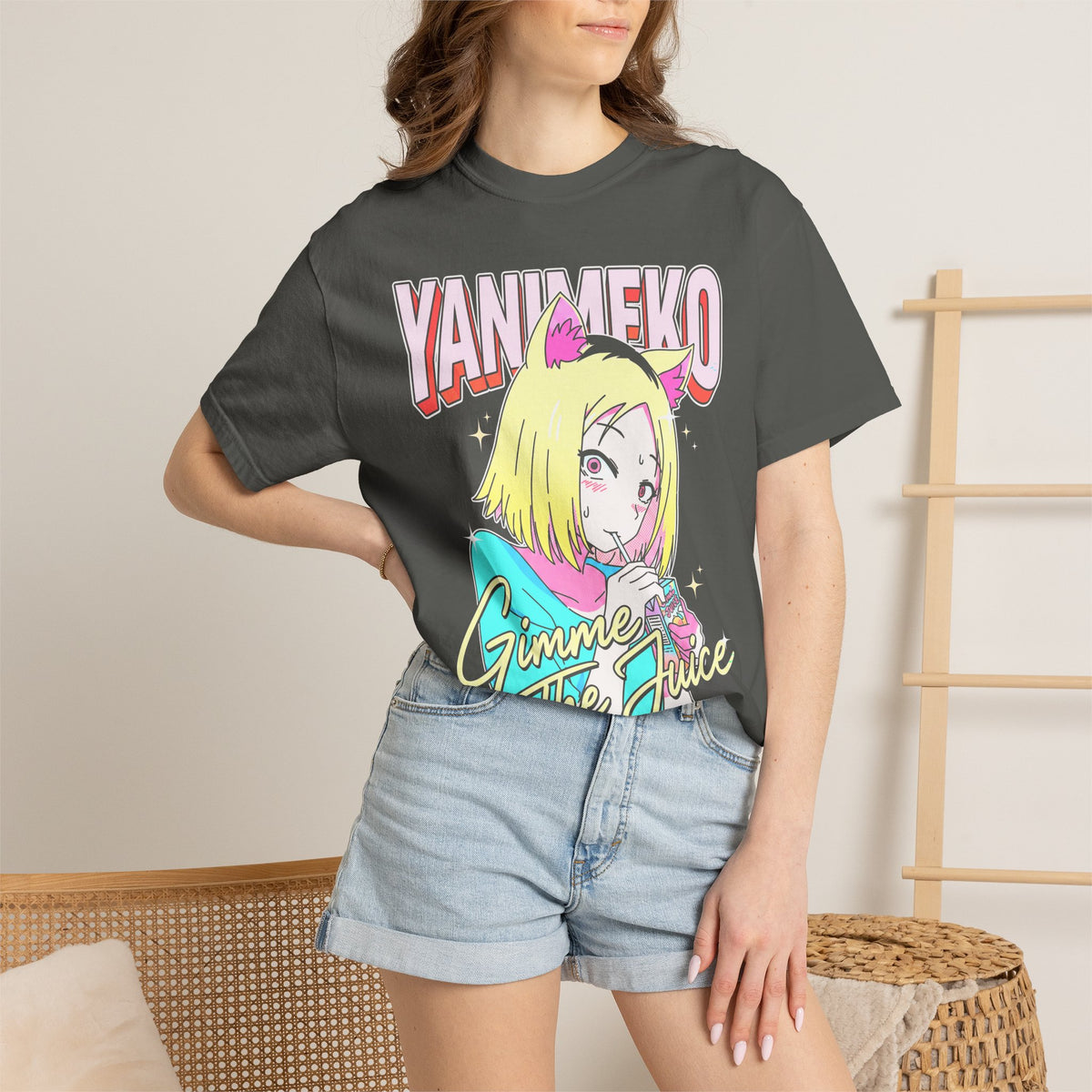 Gimme The Juice Classic Tee | Retro 90s | Anime Cat Girl