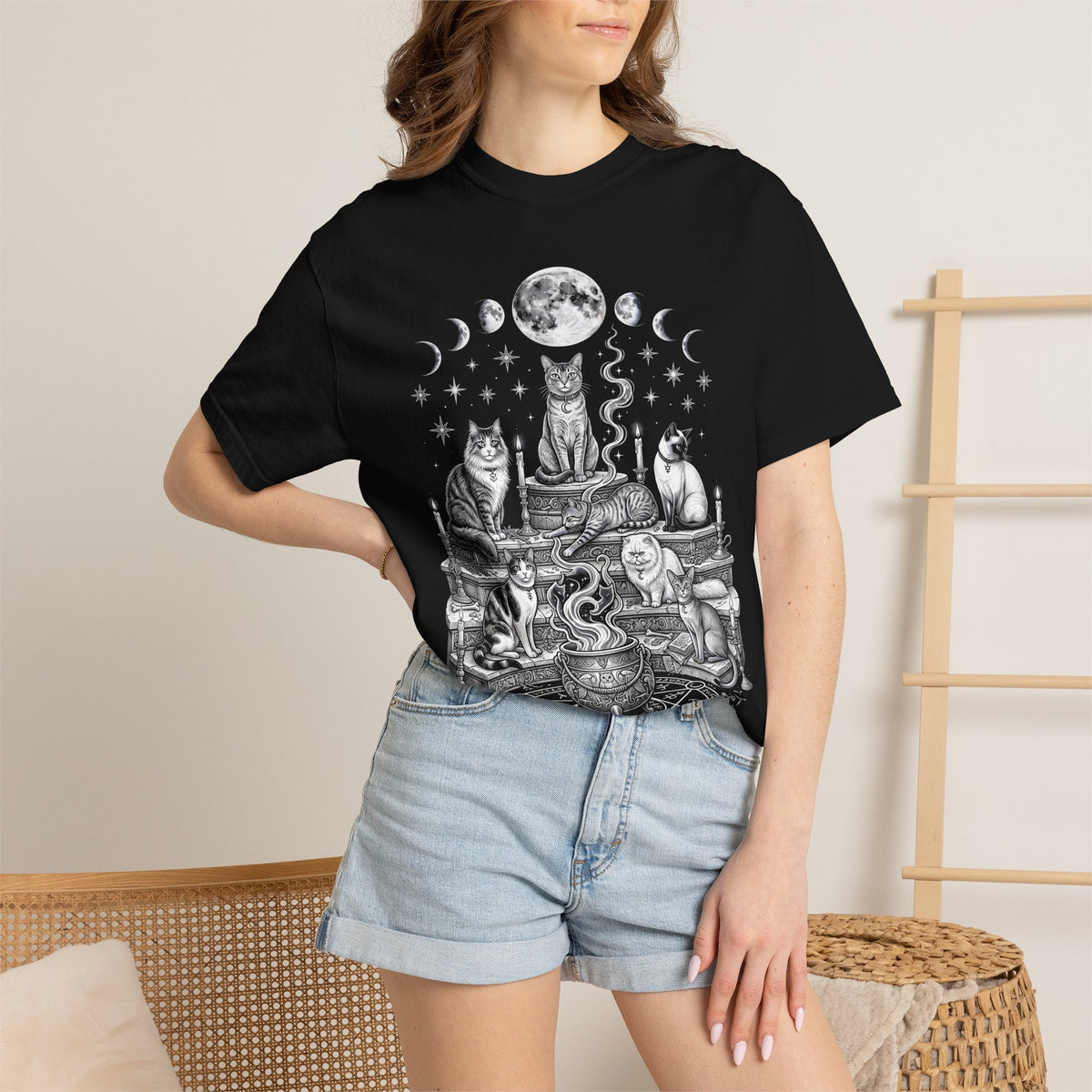Cats Coven Magic Classic Tee | Gothic Spooky | Moon Cauldron