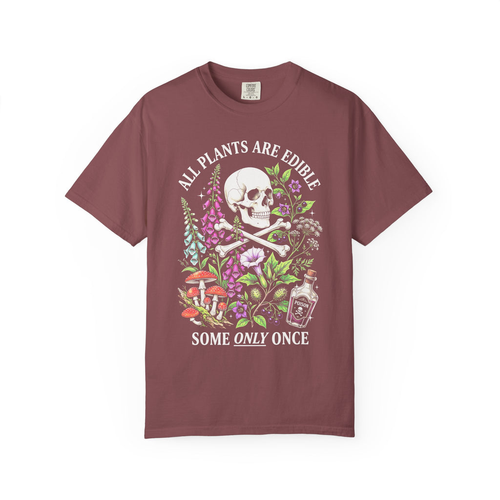 All Plants Are Edible Classic Tee | Vintage Skull | Botany Gift