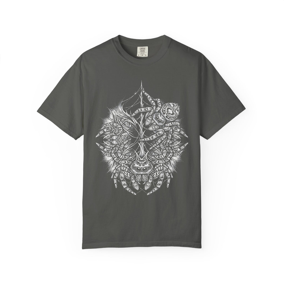 Gothic Spider Web Classic Tee | Stipple Art | Black White