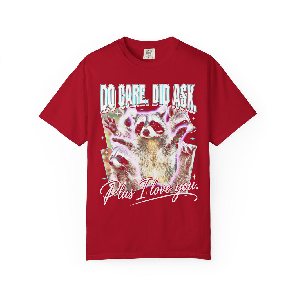 Do Care Did Ask Plus I Love You Classic Tee | Raccoon Gift