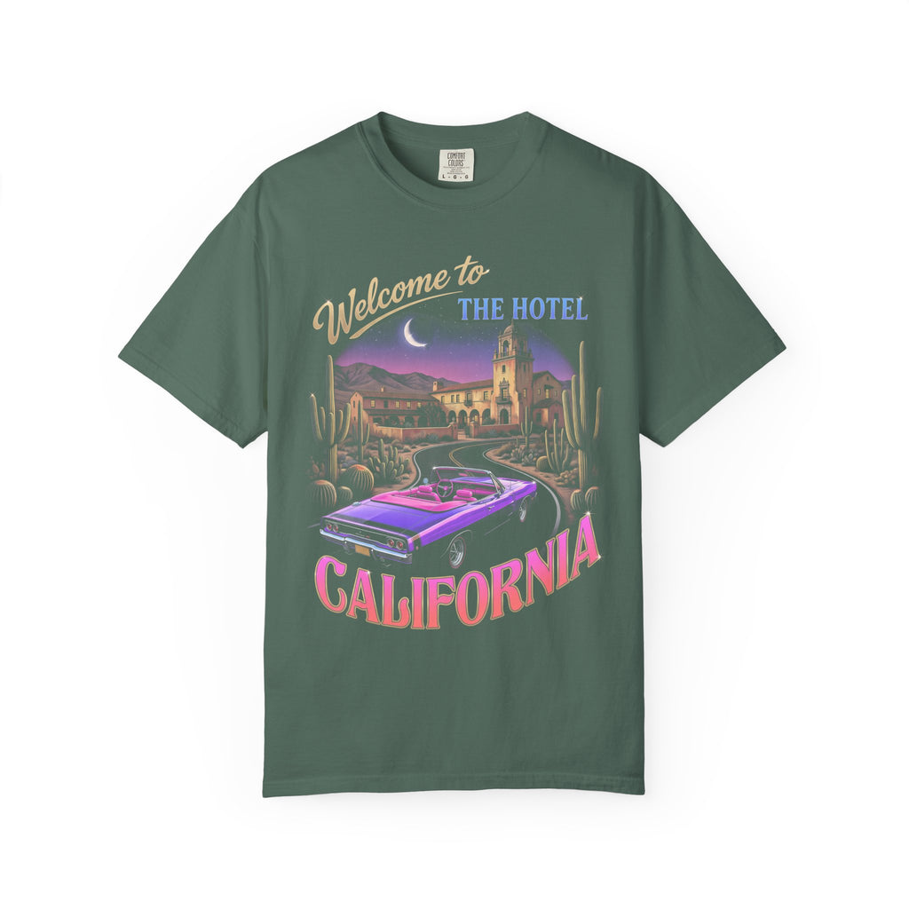 Hotel California Classic Tee | Retrowave Car | Vaporwave Art