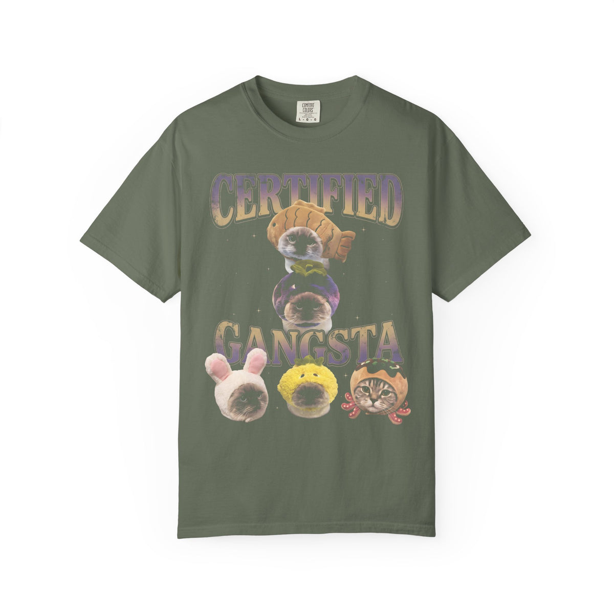 Certified Gangsta Cat Classic Tee | Taiyaki Food | Funny Hat
